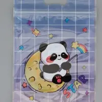 Пакет подарочный, с zip-lock застежкой, "Панда на луне", 15х23 &plusmn; 1см МИКС