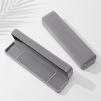 Футляр бархатный под браслет/цепочку/часы &laquo;Пенал&raquo;, 22,5&times;5,2, цвет серый