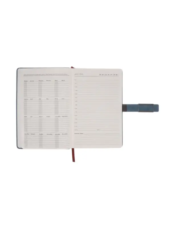 Ежедневник недатированный формат А5, с хлястиком, 112л, линия, пвх, Бирюзовый