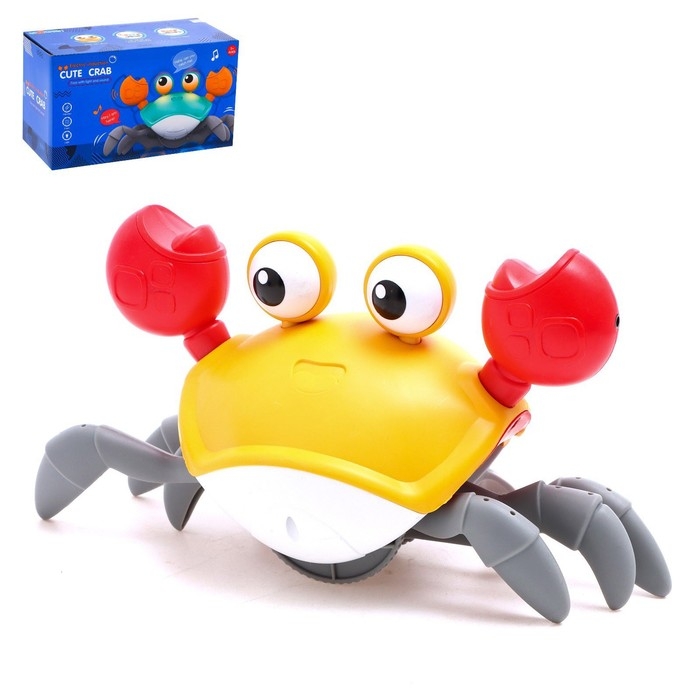 Каталка музыкальная &laquo;Краб&raquo;, свет, звук, цвет жёлтый