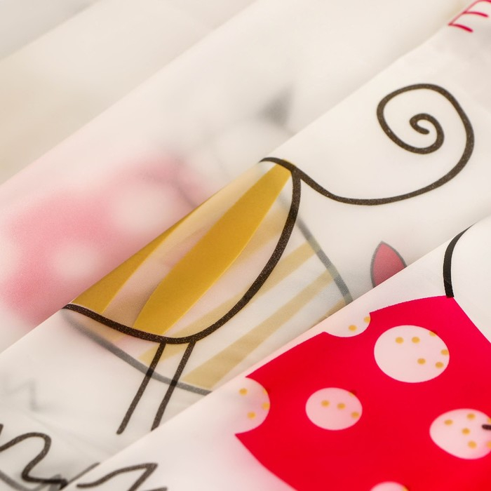 Штора для ванны Доляна &laquo;Коты&raquo;, 180&times;180 см, EVA