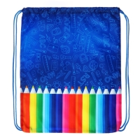 Мешок для обуви 420 х 340 мм, Calligrata МСО-5С, (мягкий полиэстер, плотность 210D), "Карандаши"