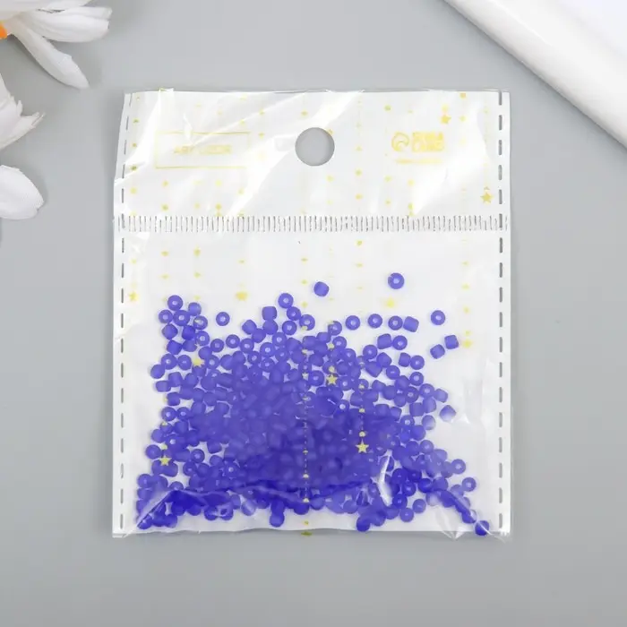 Бисер стекло 8/0 "Матовый полупрозрачный. Сапфир" 10 гр