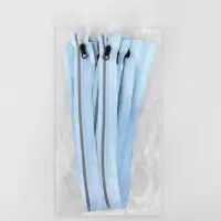 Молния &laquo;Спираль&raquo;, №5, разъёмная, со светоотражающей полосой, замок автомат, 60 см, голубая