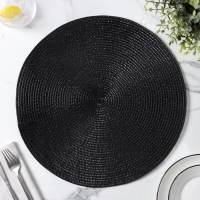 Салфетка сервировочная на стол Magistro &laquo;Глори&raquo;, d=38 см, цвет чёрный