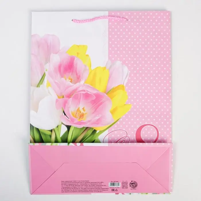 Пакет подарочный ламинированный, упаковка, &laquo;8 марта&raquo;, L 31 х 40 х 11.5 см