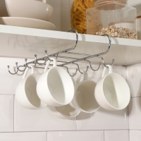 Держатель для кружек Доляна, на 10 предметов, подвесной, 27,5&times;18&times;6,5 см, цвет хром