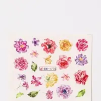 Слайдеры для ногтей &laquo;Пионы&raquo;, разноцветные