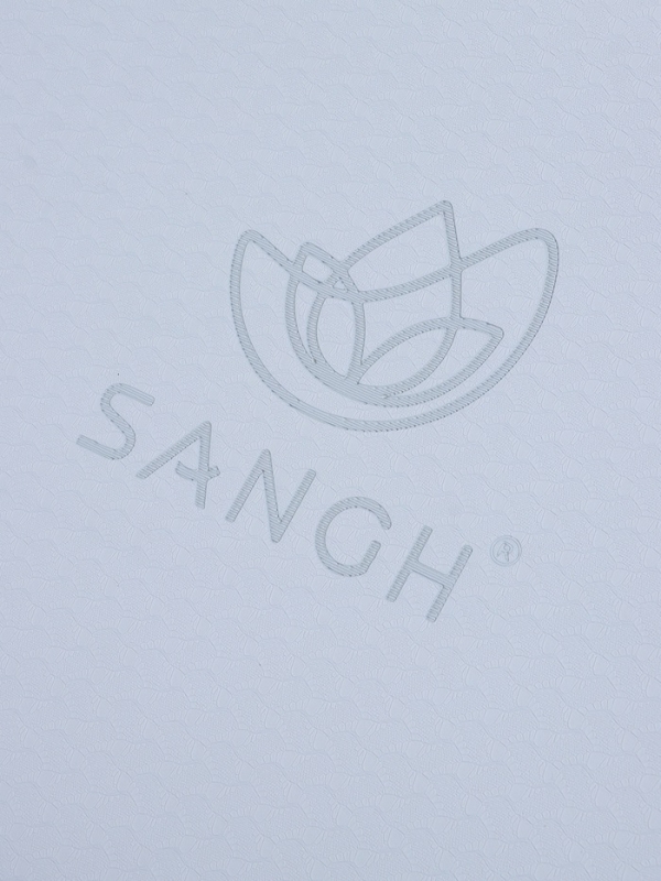 Коврик для йоги и фитнеса Sangh, 183х61х0,4 см цвет пыльно-голубой/темно-голубой