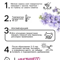 Семена цветов Дельфиниум "Джиневер культурный", ц/п,  0,05 г
