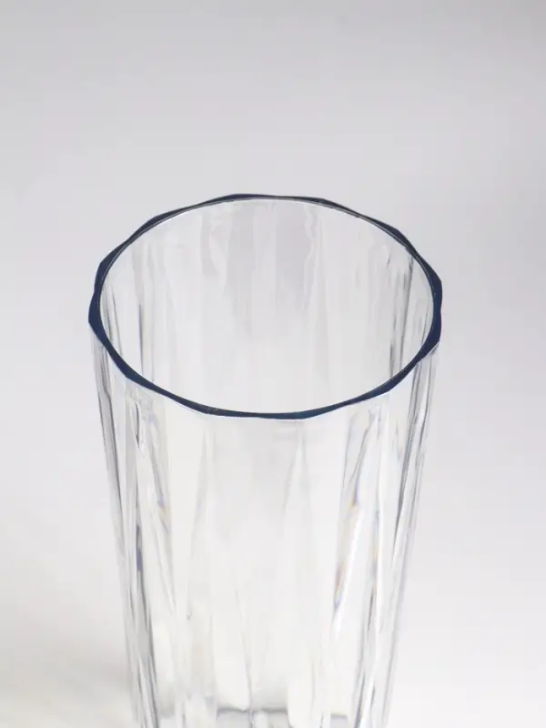 Ваза настольная пластик "Венера" лучики, 25,5х11,5 см, прозрачный