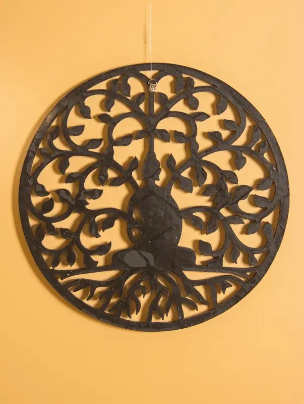 Панно " Медитация" МДФ, 40х40х1 см, цв. золото/чёрный