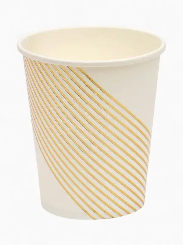 Набор стаканов белый с золотом 250 мл (10 шт)