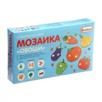 Мозаика "Овощи", 6 предметов, 48 геометрических фигур