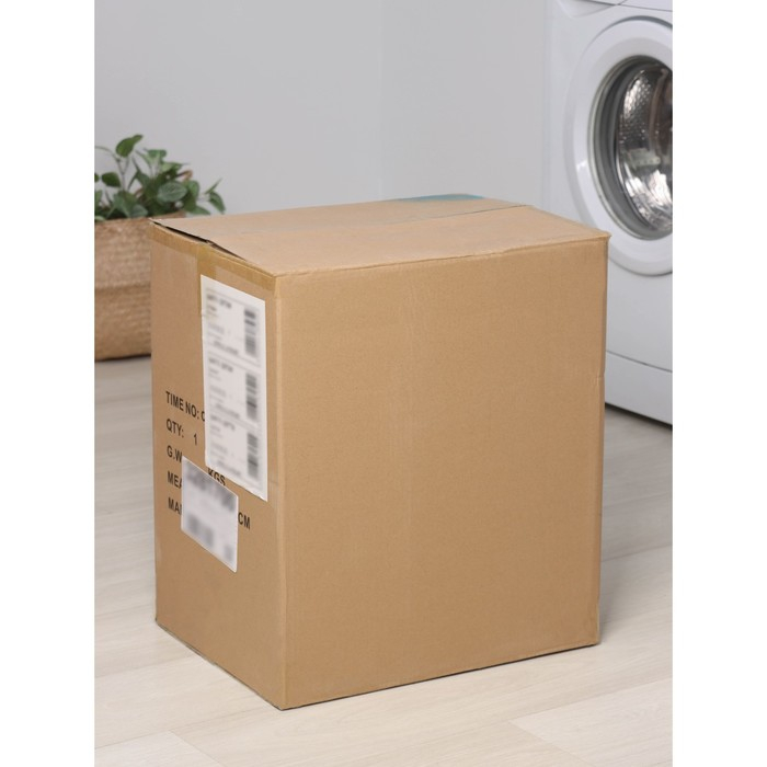 Корзина для белья Доляна &laquo;Плетение&raquo;, с крышкой, 46&times;34&times;50 см, цвет серый