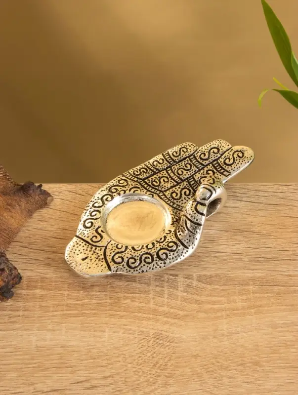 Подставка под благовония "Мудра"  алюминий 14х7,5 см