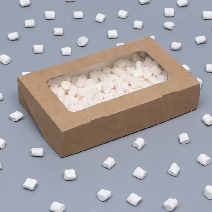 Контейнер навынос, с окном, крафт, МИКС, 20&times;12&times;4 см