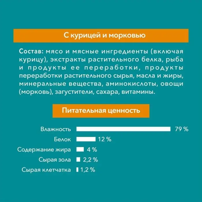 Влажный корм Purinа One для домашних кошек, курица/морковь, 75г