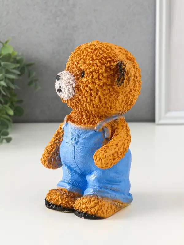 Копилка "Мишка в джинсах" коричневый, 19,5х13х11 см