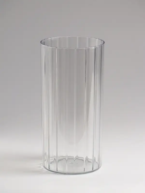 Ваза настольная пластик "Венера" полосы, 19,5х9,5 см, прозрачный