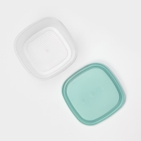 Набор контейнеров квадратных BioFresh, 3 шт: 0,23 л, 0,5 л, 0,9 л, цвет прозрачный, крышка МИКС