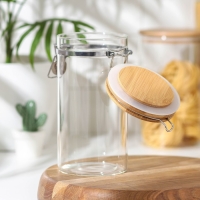 Банка стеклянная для сыпучих продуктов с бугельным замком Magistro &laquo;Эко&raquo;, 1,2 л, 10&times;20 см