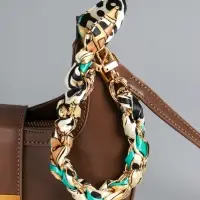 Брелок на 2 карабинах "Платок и цепочка" голубой 20х10х1,7 см