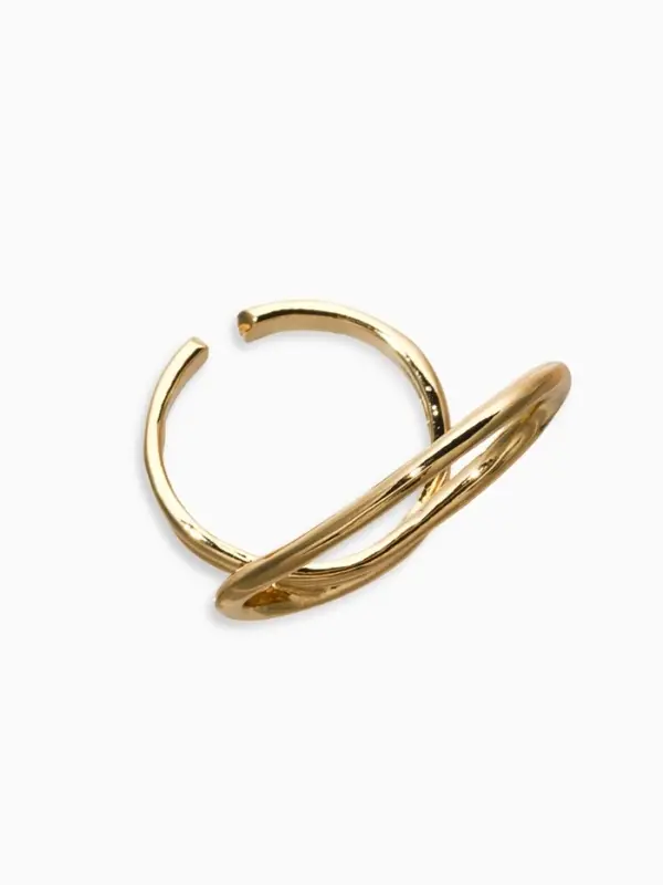 Кольцо металл "Спираль", цвет золото, безразмерное