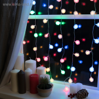 Гирлянда &laquo;Занавес&raquo; 2 &times; 1.5 м с насадками &laquo;Ёжики&raquo;, IP20, прозрачная нить, 360 LED, свечение мульти, 8 режимов, 220 В