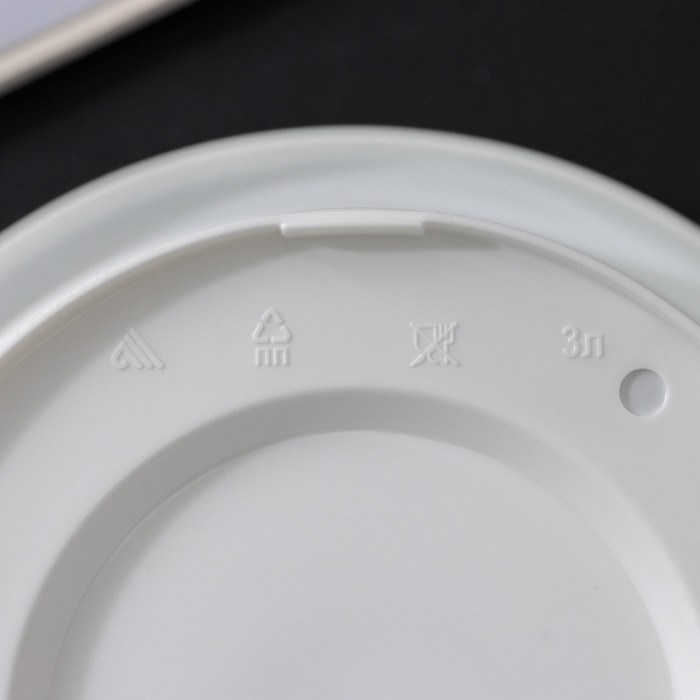 Горшок для цветов с поддоном &laquo;Эконом&raquo;, 3 л, пластиковый, цвет белый