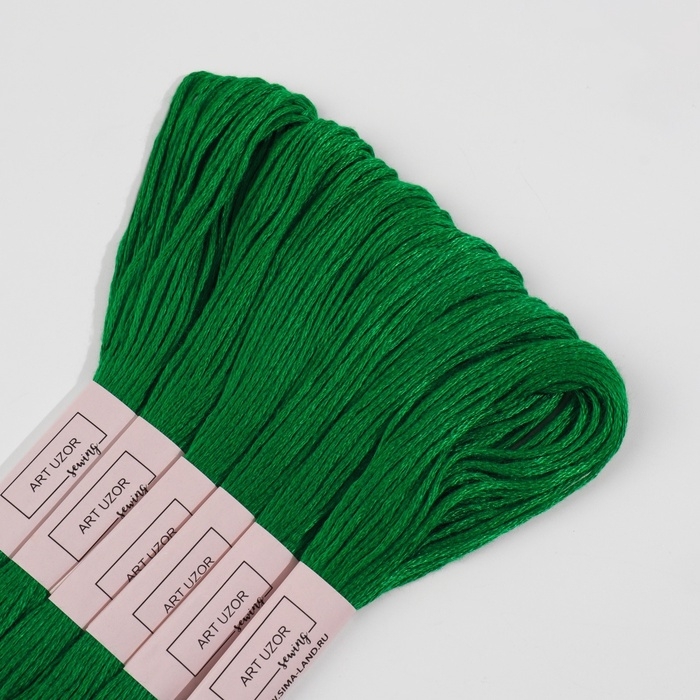 Набор ниток мулине №909, 8 &plusmn; 1 м, 6 шт, цвет изумрудный
