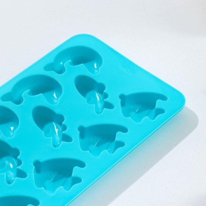 Форма для конфет и шоколада Доляна &laquo;Подводный мир&raquo;, силикон, 21&times;10&times;1 см, 15 ячеек (3&times;3,5 см), цвет МИКС