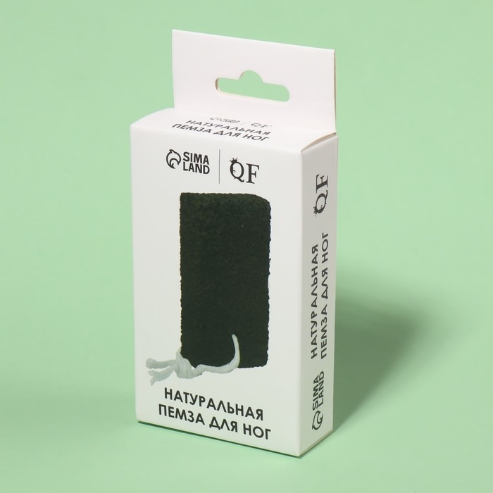 Натуральная пемза для педикюра, с подвесом, 10 &times; 6 см, в коробке, цвет коричневый