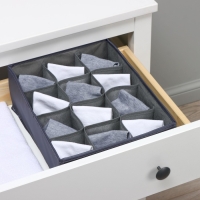 Органайзер для хранения белья LaDо́m, 12 ячеек, 32&times;24&times;12 см, цвет графитовый