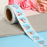 Новый год. Наклейки в рулоне "Каток", 500 шт, 3,5 х 2,5 см