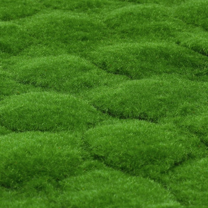 Мох искусственный, декоративный, полотно 1 &times; 1 м, рельефный, бугры, зелёный, Greengo