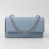 Цепочка для сумки, с карабинами, металлическая, плоская, 19 &times; 15 мм, 30 см, цвет серебряный