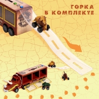 Грузовик инерционный &laquo;Динозавр&raquo;, с 3 машинами, световые и звуковые эффекты
