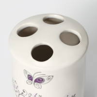 Набор аксессуаров для ванной комнаты Доляна &laquo;Изящество&raquo;, 4 предмета (дозатор 250 мл, мыльница, 2 стакана), цвет белый