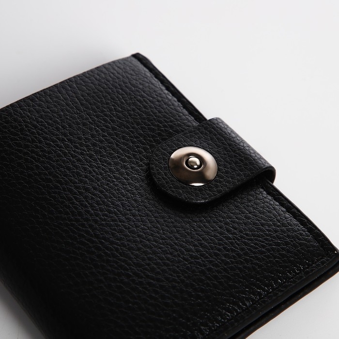 Портмоне мужское на магните, цвет чёрный