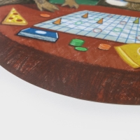 Салфетка кухонная круглая &laquo;Капибары. Настольные игры&raquo;, 2 шт, настольное покрытие, d=36 см