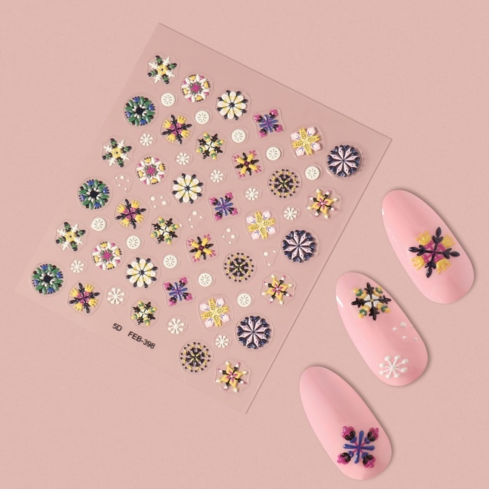 Наклейки для ногтей &laquo;Праздничное настроение&raquo;, объёмные, разноцветные