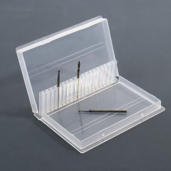 Органайзер для фрез, 20 отделений, 10 &times; 6,5 см, цвет прозрачный