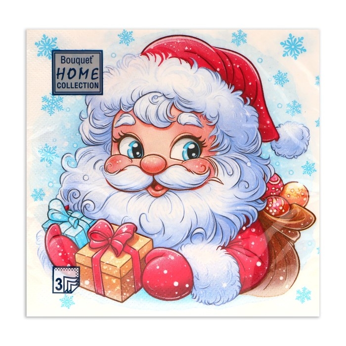 Новогодние салфетки бумажные Home Collection Сlassic &laquo;Морозко&raquo;, 3 слоя, 33х33 см, 20 шт