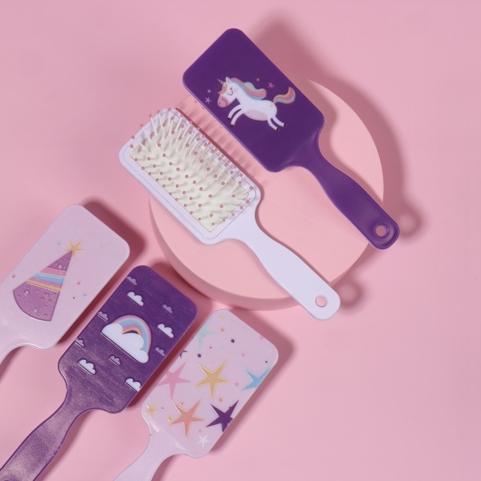 Расчёска массажная, 5,4 &times; 17,8 см, рисунок МИКС