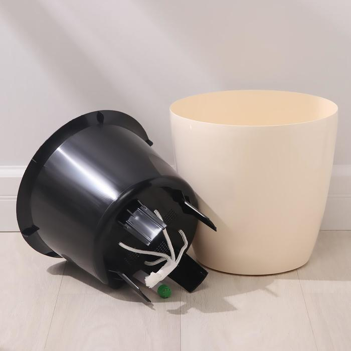 Кашпо с автополивом &laquo;Комфорт&raquo;, 12 л (вставка 6 л), цвет кремовый