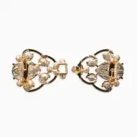 Зажим для кардигана "Ажур", винтаж, цвет белый в золоте