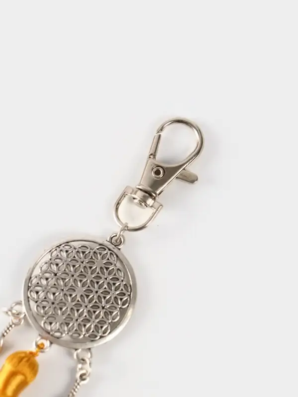 Брелок-кисточка "Ловец снов" 17 см, цв. золотистый, серебристый