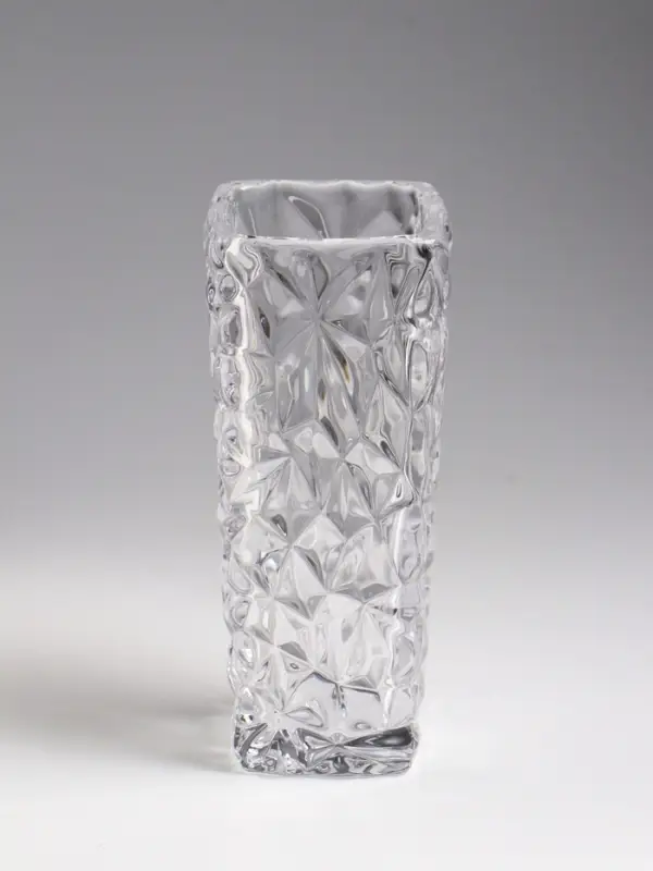 Ваза настольная стекло "Геометрия" лучики, 15,5х5,5 см, прозрачный