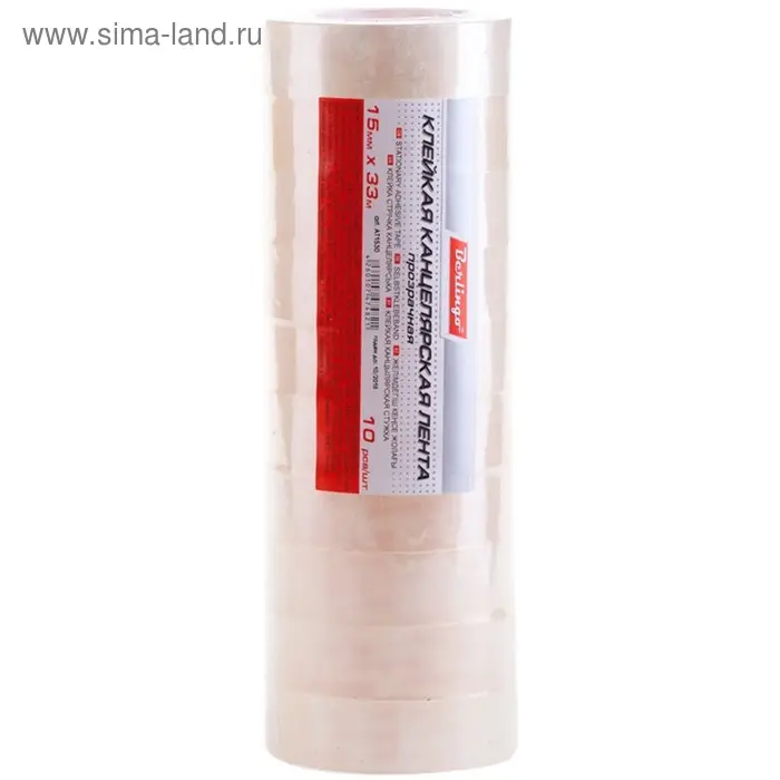 Клейкая лента канцелярская 15 мм х 33 м Berlingo, прозрачная